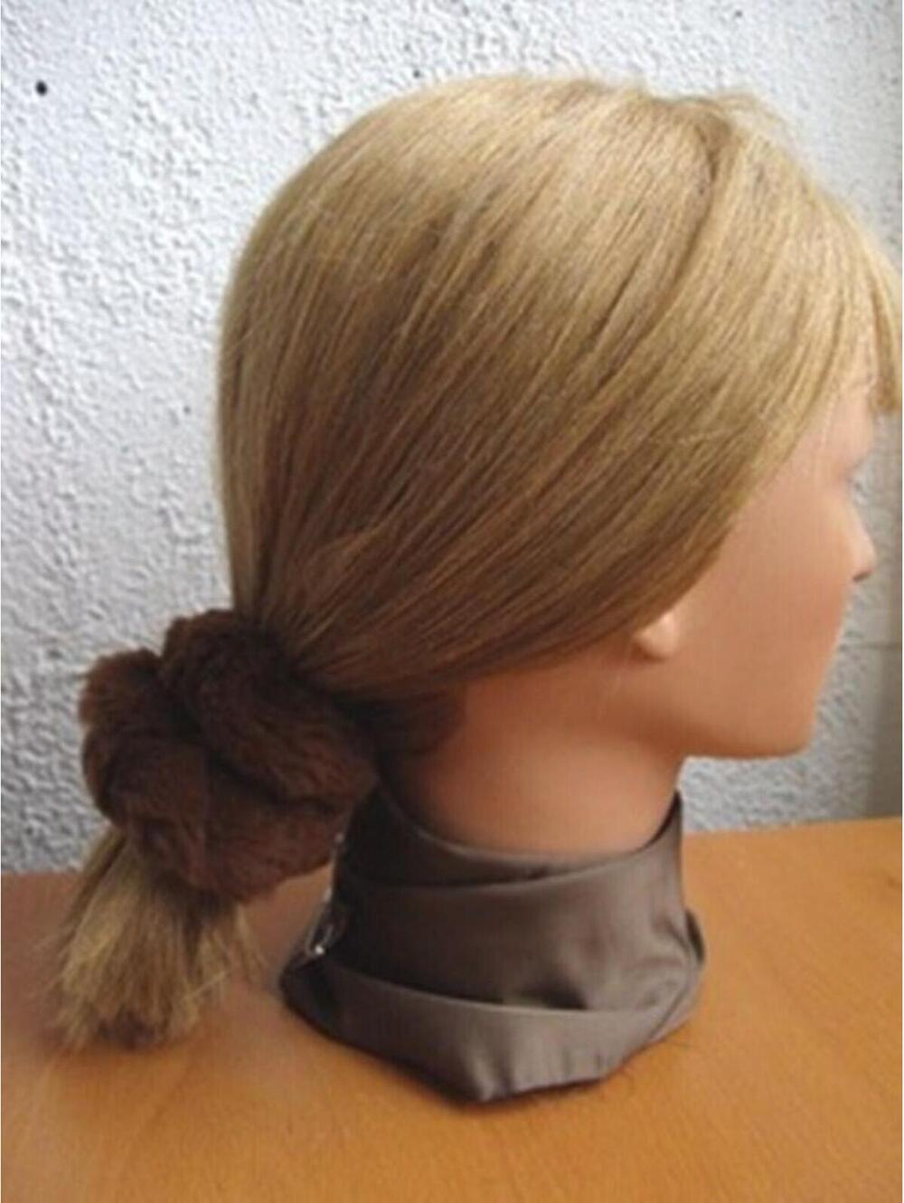 NEW BROWN RABBIT FUR HAIR ACCESSORY ELASTIC TO HOLD HAIR WOMAN OR WRIST CUFFS